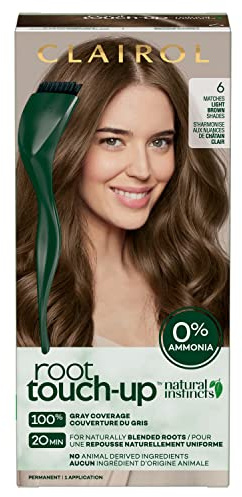 Clairol Root Touch-Up Natural Instincts Permanent Hair Dye, 6 Light Brown