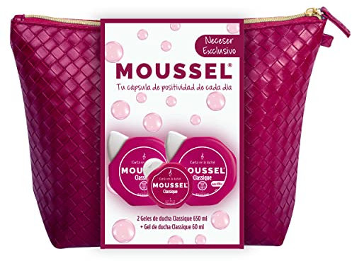 Moussel Neceser Mujer Set de Baño Classique Gel de Ducha 650 ml x 2 + Gel de Ducha 60 ml
