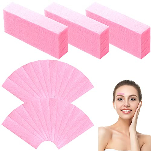 Maitys 400 Pieces Eyebrows Wax Strips, 0.39 x 1.97 Inch, Pink