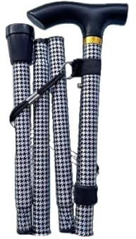 Dogtooth Folding Walking Stick: Sleek Mobility Companion with a Modern Twist