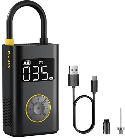 Fanttik X9 Pro Tragbarer Reifenfüller Luftkompressor mit Reifendruckmesser für Motorrad, Fahrrad