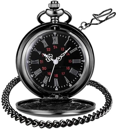 POFET Vintage Quarz-Taschenuhr mit Kette - Römische Ziffern, Stilvolle Ausführung für Geburtstag, Jahrestag, Weihnachten