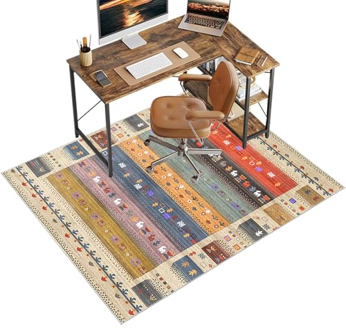 Chair Mat for Carpet Floor, 70 x 100 cm Office Chair Mat for Hardwood Floors, Multi-Purpose Carpet Protector for Home & Office, Desk Chair Mat for Rolling Chair, Anti-skidding Stop Noise Vintage Rug