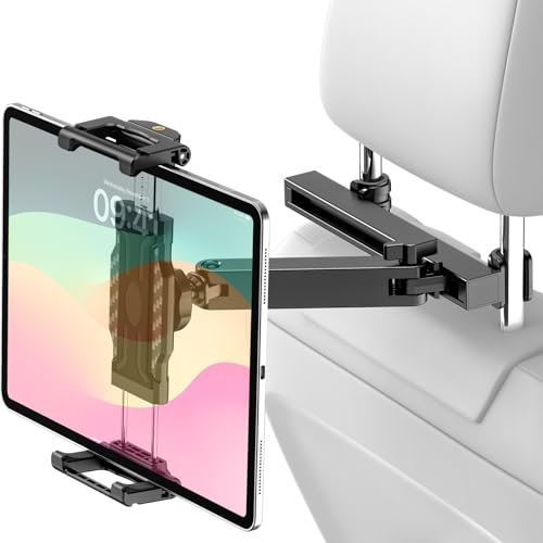Dosvsi Tablet Halter KFZ Rücksitz, [Bis zu 15,6] Tablet Halterung Auto Kopfstütze mit Ausziehbar Arm, Kinder Long Road Trip, Kopfstütze Clip für iPad Pro 12.9 Air Mini, Tab, iPhone, 6,1-15,6 Gerät