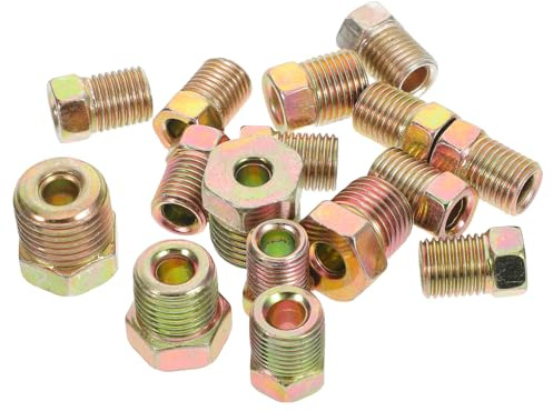 NUOBESTY Kit de 12 Raccords Rapides en Laiton pour Conduite de Frein Adaptateurs à Compression Universels Connecteurs Filetés Métriques et Impériaux pour Réparation et Installation
