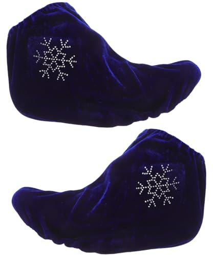 Angoily Couvre-Patins de Patinage Artistique Extensible Bleu Moyen, Protection pour Chaussures de Patinage sur Glace, Housse Confortable pour Garçon et Filles et Adultes, Accessoire