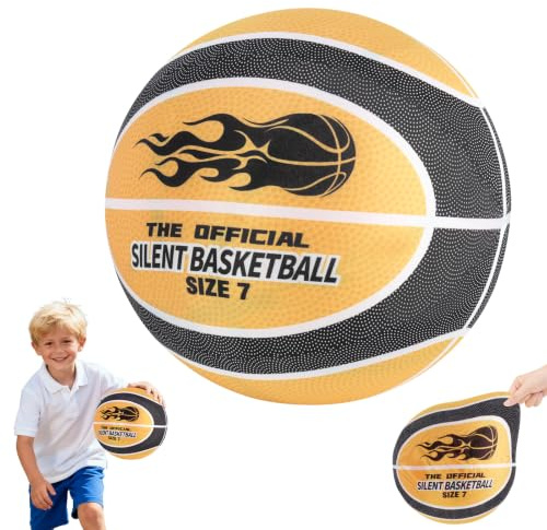 KQWVZ Baloncesto Silencioso, 24cm Pelota Baloncesto Silenciosa, Balón De Baloncesto Silencioso Tamaño 7, Pelota De Baloncesto Silenciosa, Deportivas Ejercicio Regalo para Niños Y Adultos