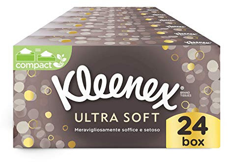 Scottex Ultra Soft Box Papiertücher, weich und seidig, 100% recycelbar, 1920 Stück, 24 Boxen mit je 80 Taschentüchern