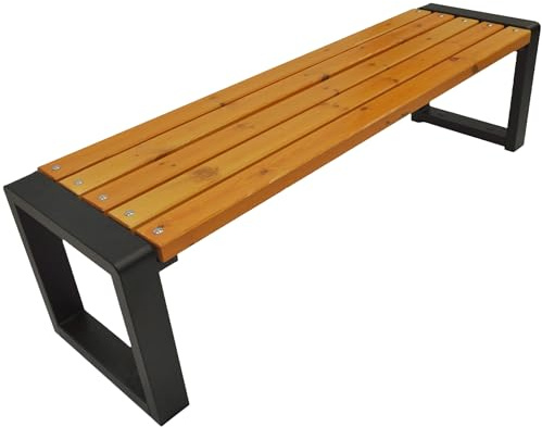 Primario Grande Trädgårdsbänk utan rygglös, Parkbänk Trä - Trädgårdsmöbler, Utomhusbänk | Solid bänkram bänk Väderbeständig, Design Scandinavian (Pinia, 125)