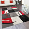 Paco Home Teppich Wohnzimmer Kurzflor Schlafzimmer Modern Geometrisches Muster Kariert Meliert, Grösse:240x330 cm, Farbe:Rot