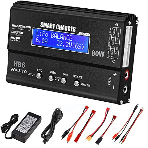 ATUIO Lipo Charger H B6 RC Battery Balance Charger Discharger for LiPo/Li-ion/Life Battery(1-6s) NiMH/NiCd (1-15s) RC Hobby Battery Balance Charger 80W 6A