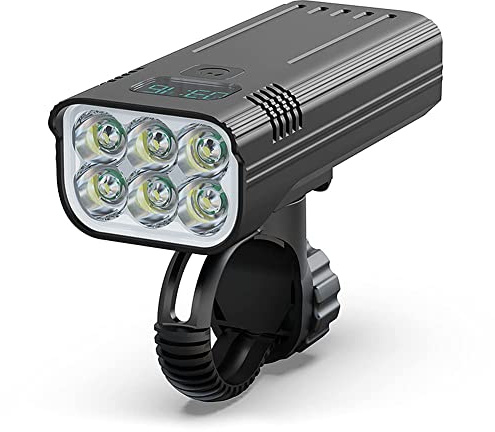 WASAGA Faro de Bicicleta, Luces de Bicicletas Recargables USB Impermeable Bicicleta de Montaña Luz Delantera con 5 Horas Modo Alto 3000 Lúmenes 5 Modos Faro para la Seguridad de Ciclismo
