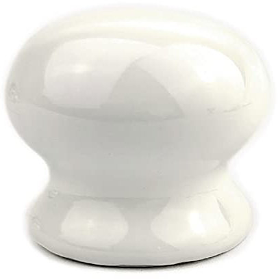 French Furniture Fittings Set of 6 Ceramic Knobs White Glaze (FFF) - Kitchen Cabinet Cupboard Door knobs, Cupboard, Chest, Furniture, Drawer Handles - Vintage Shabby Chic (35mm Diameter)
