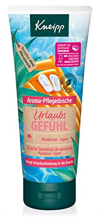 Kneipp Aroma-Pflegedusche Urlaubsgefühl - sommerliches Duschgel aus ätherischem Mandarinenöl und dem Extrakt der blauen Agave - ohne Mikroplastik - 200ml