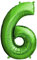 envami® Palloncini Compleanno 6 Anni Verde 101 CM - Palloncino Numero 6 - Numeri Gonfiabili Compleanno - Decorazioni Compleanno - Palloncino 6 Anni Compleanno - Vola con l'Elio
