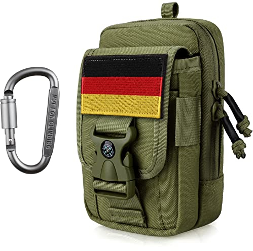 WYNEX Handytasche Gürtel Taktische Molle Zubehör Doppelkapazität EDC Pouch mit Kompass-Verschluss und Karabinerhaken