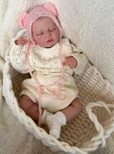 Zero pam Reborn Baby Vollsilikon Mädchen 50CM Lebensecht Babypuppe Wie Echtes Baby Silikon Baby Echt Aussehende Babypuppen Newborn Baby Mit Schnuller +Flasche