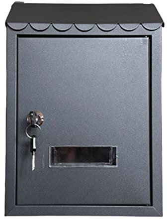 HIZOON Decorations Modern Mailbox With Visual Window White Mailboxes For Outside Locking Mailbox With Key Wall Mail Organizer, Double Door Letter Box