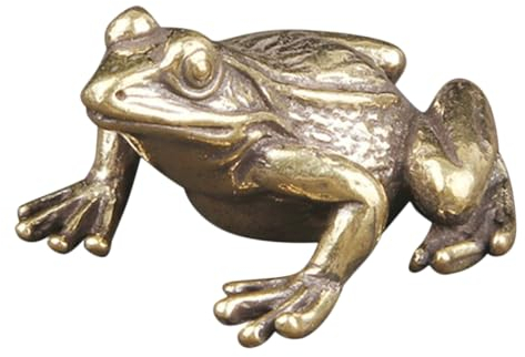 Ciieeo Messingfrösche Statue Zubehör Messing Alte Bronze Desktop Frösche Geformt Mehrzweck Esstisch Bronzeskulptur Dekorationen Im Chinesischen Stil Briefbeschwerer Vintage