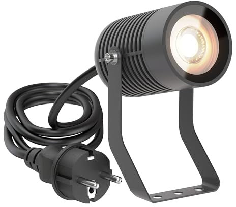 ledscom.de SHINGA faretto da giardino per esterni, IP65, spina, antracite, 1x GU10 max. 15W