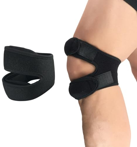 DKDDSSS Lot de 2 Genouillère, Sangles De Genou Pour Tendon Rotulien, Attelle De Soutien Pour Le Soulagement De La Douleur Au Genou, pour les Coureurs,Tennis, Arthrite Rotule