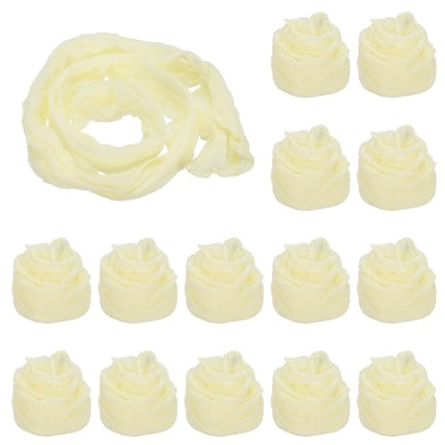 PATIKIL Tela de Flores de Media 15 Piezas de Material de Malla de Nylon para Hacer Flores de Media de Seda Tensil para Manualidades de Boda Decoración del Hogar Color Crema