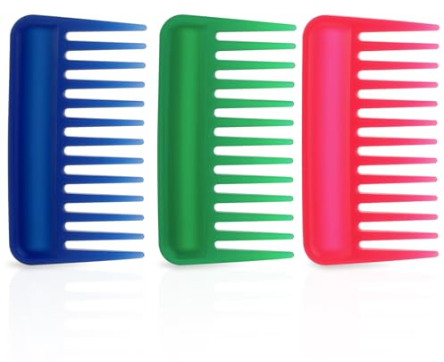 3 Stück Lockenkamm, Breiter Antistatischer Haarkamm für Afro, Professioneller Friseur Strähnenkamm Mit Breiten Zähnen, Styling Kamm für Locken, Glattes, Dickes Und Dünnes Haar