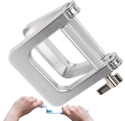 Yulokdwi Exprimidor De Pasta De Dientes Metal - Exprimidor De Tubos De Pintura En Acero,Soporte para De Pasta Accesorios De Baño para Acondicionador Loción Pomada Pigmento En Encimera