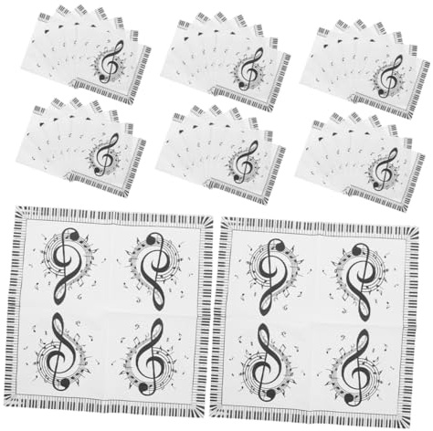 GETAJGHSD Tovaglioli di Carta Quadrati Usa e Getta Note Musicali per Feste Assorbenti, 40 Pezzi per Celebrazioni e Party Musicali