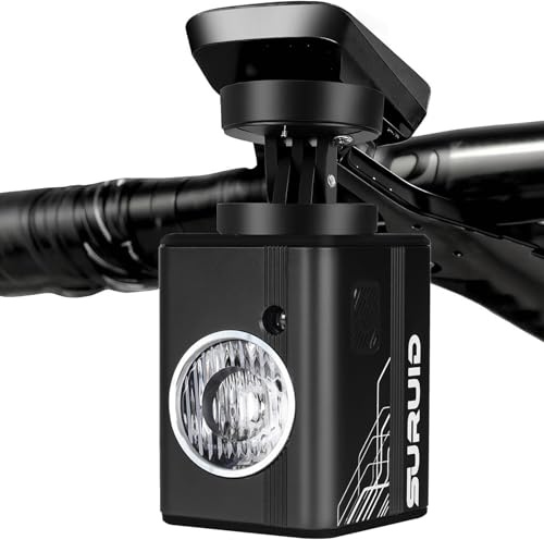 Suruid 2500LM Super Bright Bike Lights for Night Riding, IPX6 Waterproof Bike Headlight with Auto Motion Sensor, 6Mode Bicycle Light, Tool-Free Bike Front Light for Bike, Black