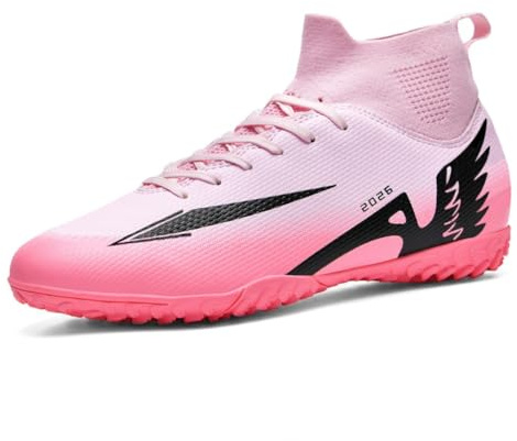 Hmhnsya Chaussures de Football à la Cheville Haute, Chaussures d'entraînement Professionnelles pour Adolescents, Enfants et Adultes, utilisables en intérieur et en extérieur (41,X1034)