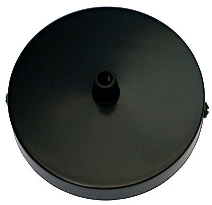 Rosone da soffitto, per lampadario a sospensione, con raccordi, diametro 100 mm, plastica, Nero , Side Fitting Type