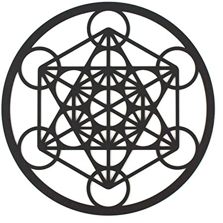 CONTRAXT Metatrons würfel anhänger figur holz. Spirituelle deko boho vintage wand esoterik geschenke wanddeko wohnzimmer holz zen meditation schlafzimmer nicht-metall (Metatrons Würfel, Schwarz)
