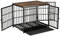 BingoPaw Wooden Dog Crate Indoor: 36inch Furniture Style Pet Cage Pet Kennel End Table with Three Doors and Removable Tray for Medium Large Dogs Black