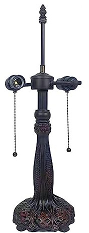 DLAZUM Solo Base di Ricambio per Lampada da Tavolo in Stile Tiffany, Base di Ricambio per Lampada in Resina Vintage, Base di Ricambio a 2 luci Adatta per paralumi in Vetro colorato da 12 Pollici, r