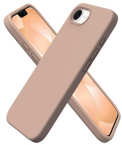 ORNARTO för iPhone 17e fodral och för iPhone 16e fodral 6,1 tum, titan | Smalt flytande silikon, stötsäkert skyddshölje, 3 lager mjuk gelgummi, med anti-repor mikrofiberfoder