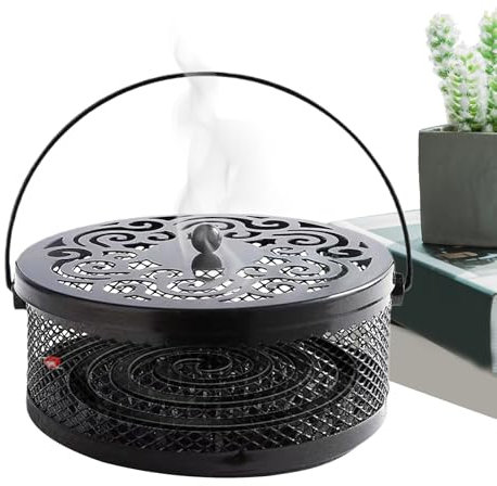 Qumiuu Scatola per affumicatura, in metallo con coperchio, per bastoncini di incenso, per soggiorno, camera da letto