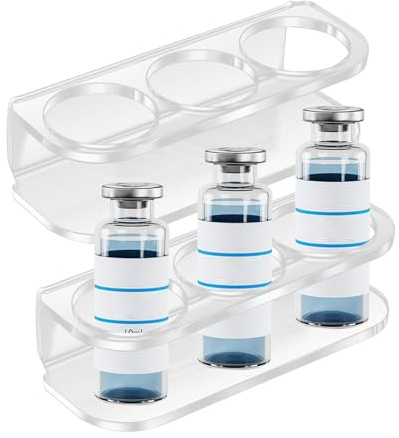 Genérico Estuche de Almacenamiento para Viales de Péptidos,Estuche De 2 Piezas para Almacenar Ampollas En - Organizador Portátil De 3 Ranuras para Pared Unisex para Cocina Hogar Viajes