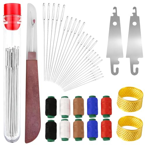 Euablfo 41 Piezas Juego De Agujas De Coser, Kit de Costura BáSico, Kit De Costura Portátil Para Reparaciones, Agujas de Acero Con Enhebrador, Juego de Agujas Para Coser, Para Principiantes