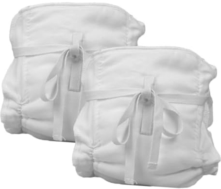 TOBBOMEY 2pcs Cotton Diaper Pants Breathable Washable Cloth Diapers with Strap Design for Leak Prevention Training Essentials