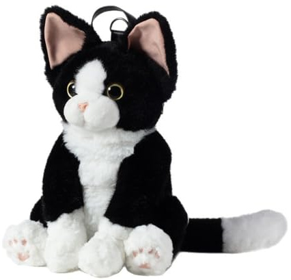Gwtdtoad Mochila Peluche de Gato | Bolso y Realista | Mochila de Animal de Peluche para Hombro - para Mujeres Niños Adultos Adolescentes Viaje Diario Escuela Desplazamientos Citas Fiesta