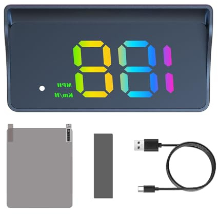 Display Head Up Per Auto - HUD Tachimetro GPS | Misuratore Di Velocità Del Proiettore Per Parabrezza | Altimetro Orologio Allarme Viaggio | Universale Per Tutte Le Auto, Camion, SUV | Accessor