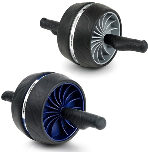 Sport-Thieme AB Roller mit oder ohne Rücklaufhilfe | Bauchroller, AB Wheel mit Ergonomischen Griffen, Breitem Rad, Max. Stabilität | Belastbar bis 100 kg | Gummi, Polypropylen