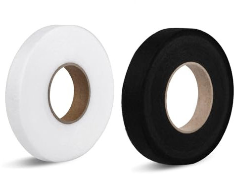 CPRNQY Saumband Selbstklebend,2 Stück Saumband Zum Aufbügeln,1,5cm Breit Saumband Kein Nähen Saumband Fixiersaumband Selbstklebendes Saumband Für Stoff Heimwerken Basteln 64m Pro Rolle