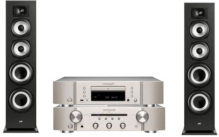 Marantz PM6007 Amplifier, Integrated Amplifier + POLK AUDIO Monitor XT70 High-Resolution Floor-Standing Tower Loudspeaker + Marantz CD6007 CD Player, Fine Tuned CD Player