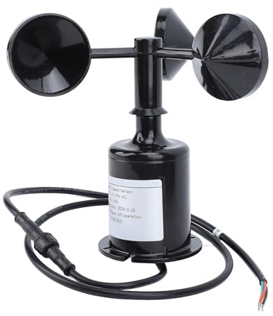 Anemómetros con Sensor de Velocidad del Viento Sensor de Monitoreo de Velocidad del Viento Profesional de Alta Precisión 3 Tazas Anemómetro con Sensor de Velocidad del Viento