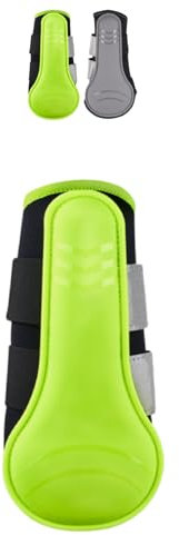 Marengos - Reflex Gamaschen für Pferde (2er Set) | Reflektierende Pferdegamaschen | Dressurgamaschen & Geländegamaschen | Weiches Innenmaterial | Pferdebeinschutz in Neongelb | Größe M