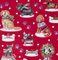 Weihnachtsgeschenkpapier 70cm x 2m Rolle Weihnachtshunde - Geschenkpapier mit Motiv für Weihnachten - Geschenkpapierrolle mit Weihnachtsmotiv - Weihnachtspapier für Hundeliebhaber Bordeaux