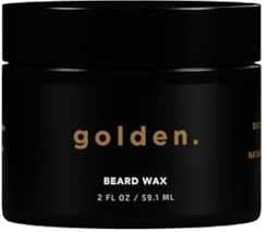 Golden Grooming Beard Wax | Strong Hold & Deep Conditioning for a Well-Groomed Beard | Signature Scent, 2oz