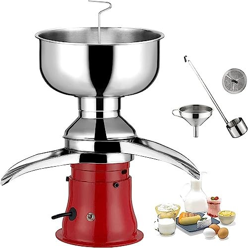 Professional Whipped Cream Dispenser Milk Separator, Adjustable Centrifugal Machine, Electric Cream Separator, Stainless Steel Butter Milkshake Separator, for Goats Cows, Skimmed Milk